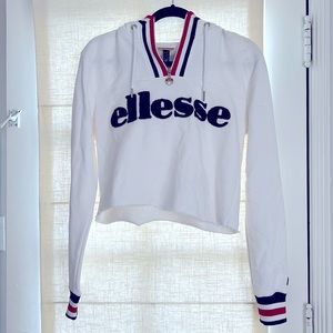 Ellesse white cropped hoodie in xs